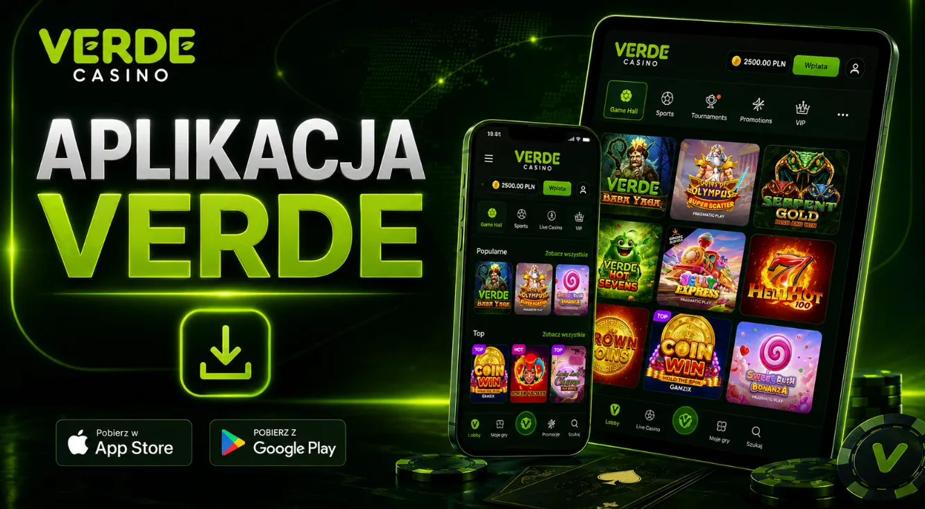 Aplikacja Verde Casino na telefonie i tablecie