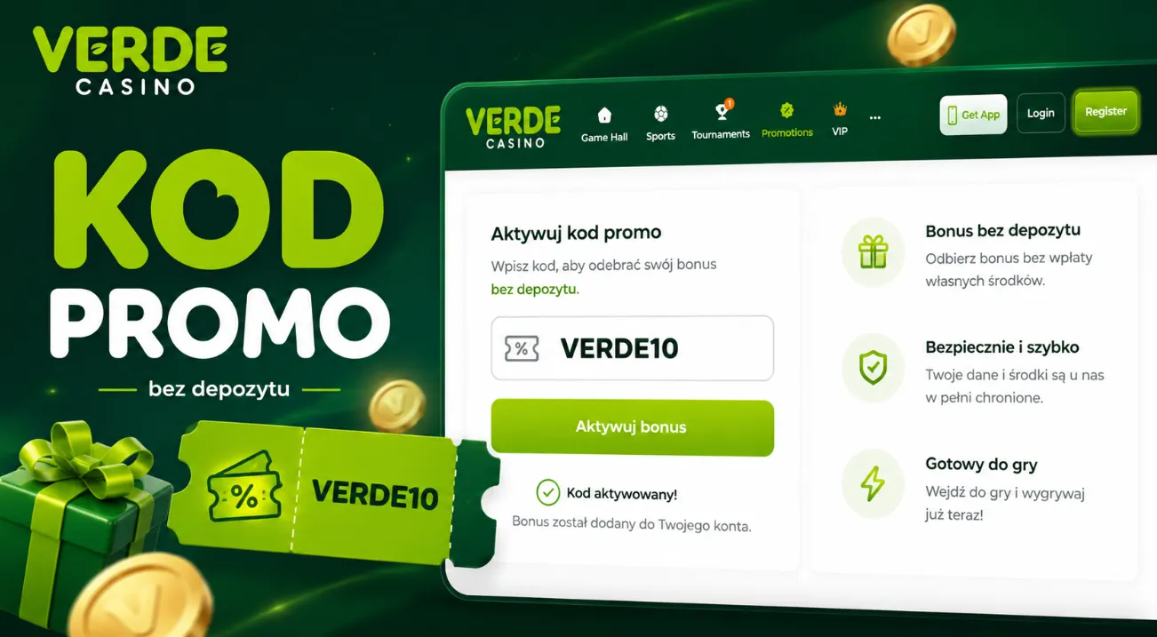 Verde Casino kod promocyjny bez depozytu